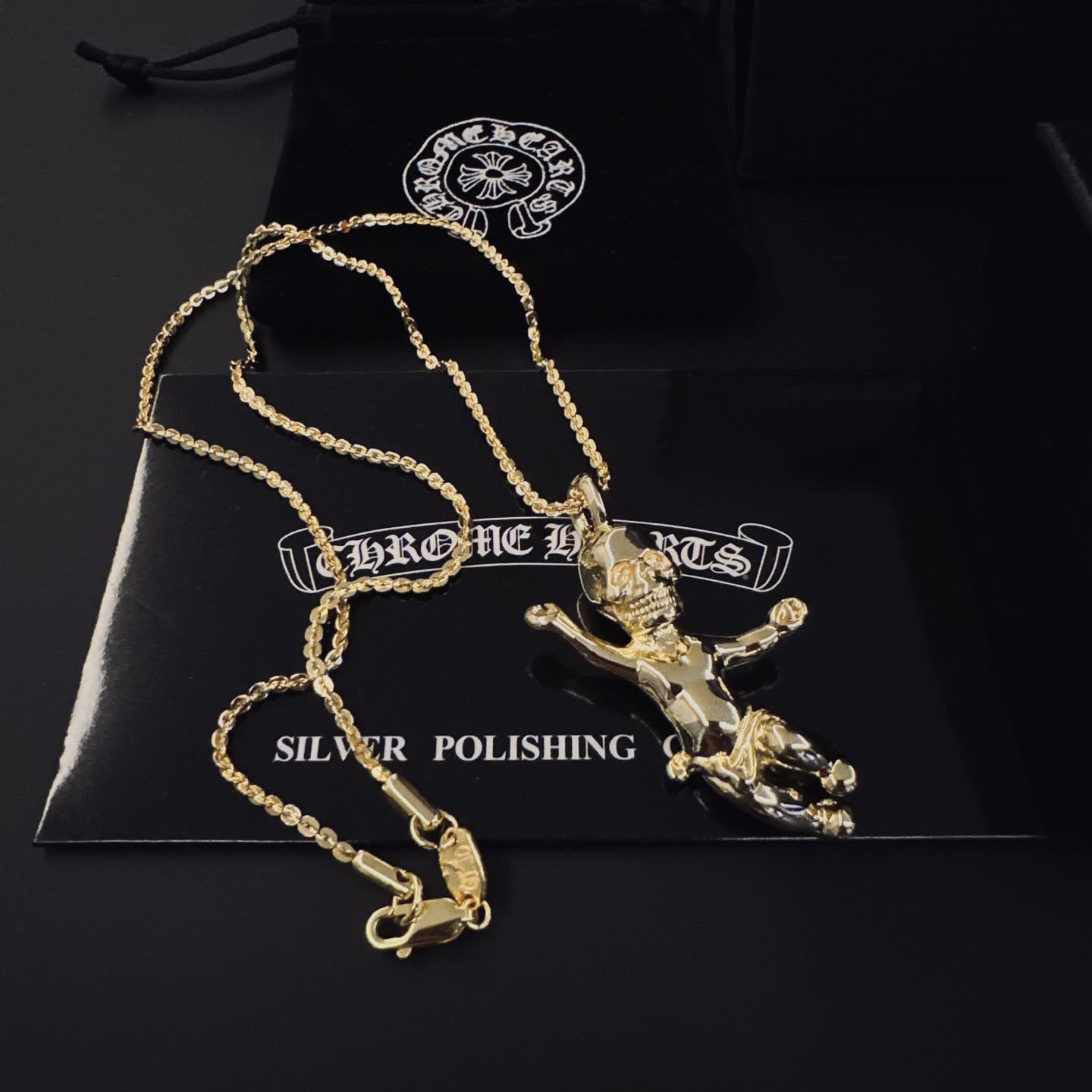 Chrome Hearts Gold Plated Pendant Necklace